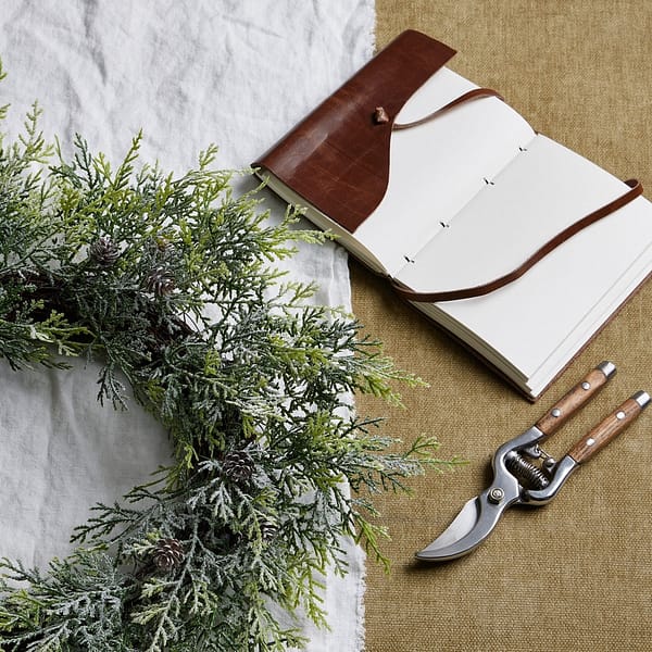 Frosted Pine Wreath With Pinecones 22747 d