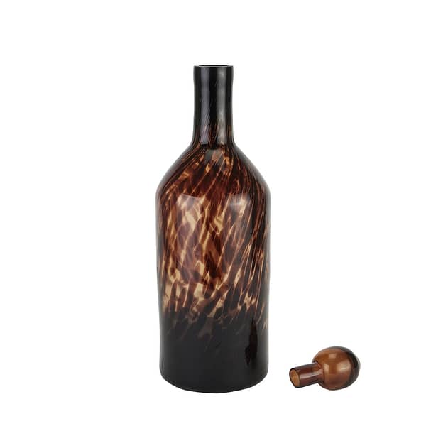 Amber Dapple Tall Bottle With Stopper 22778 a