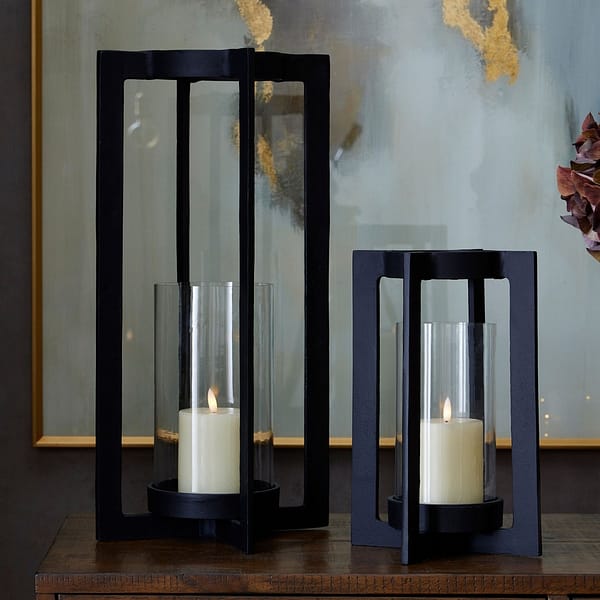 Tall Black Hurricane Lantern 22788 c