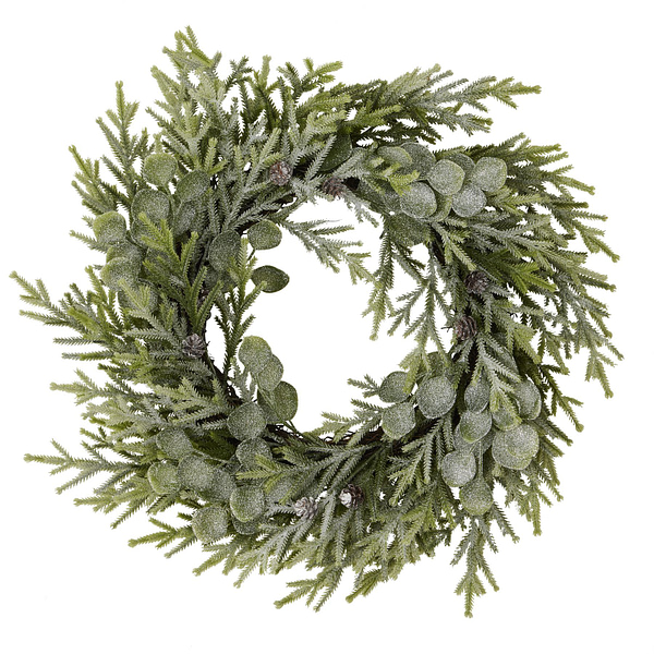 Frosted Pine And Eucalyptus Wreath 22807 1