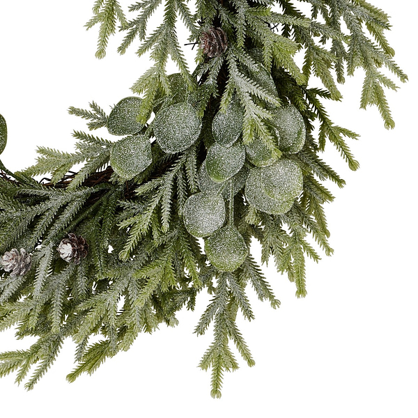 Frosted Pine And Eucalyptus Wreath 22807 a