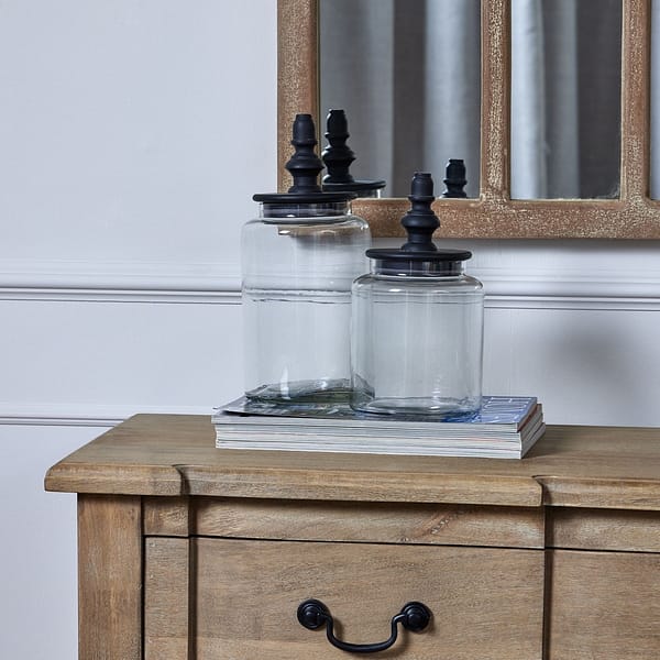 Black Finial Tall Glass Canister 22852 c