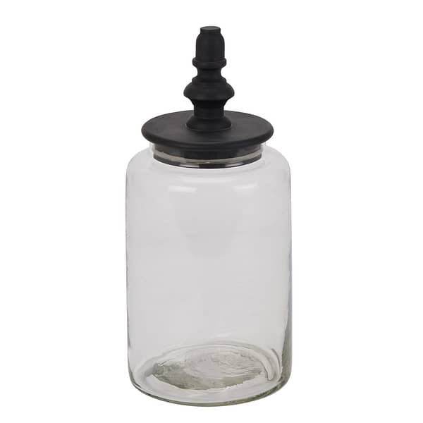 Black Finial Tall Glass Canister 22852