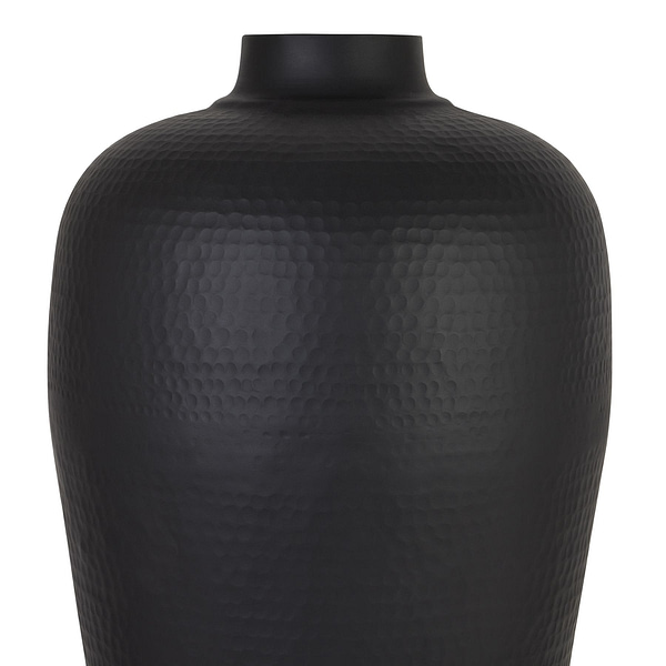 Matt Black Medium Hammered Vase Without Lid 22859 a