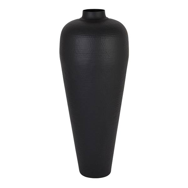 Matt Black Medium Hammered Vase Without Lid 22859