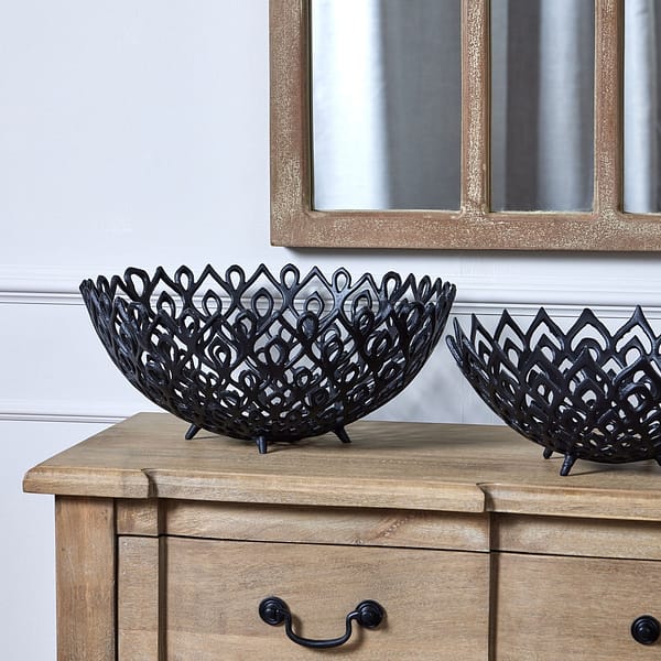 Black Cast Large Lattice Bowl 22864 b