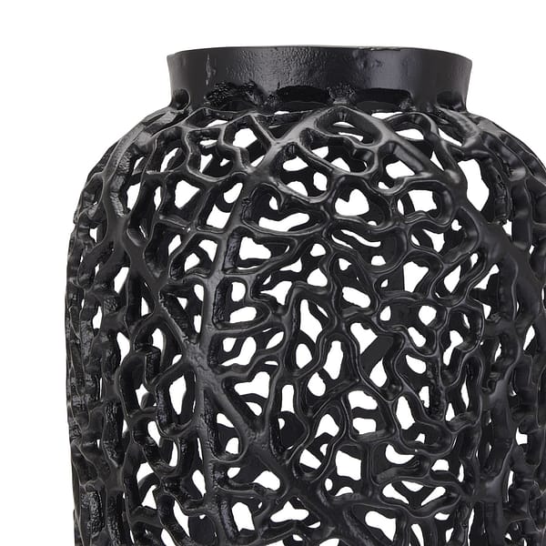 Black Cast Lattice Vase 22865 a