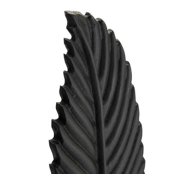 Black Cast Large Leaf Ornament 22867 a