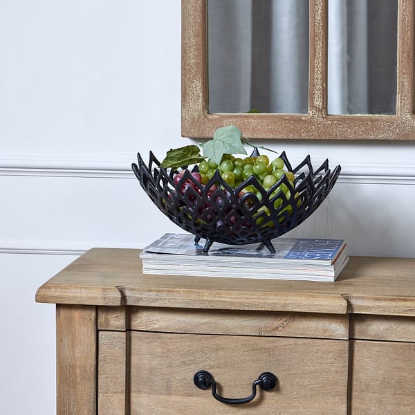 Black Cast Lattice Bowl