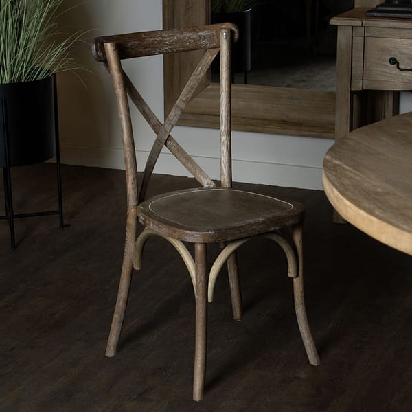 Light Oak Cross Back Dining Chair 22926 d 1