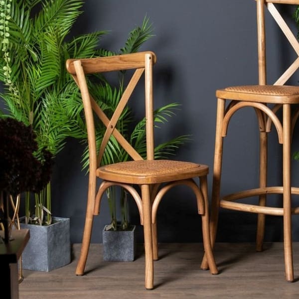 Light Oak Cross Back Dining Chair 22926 d