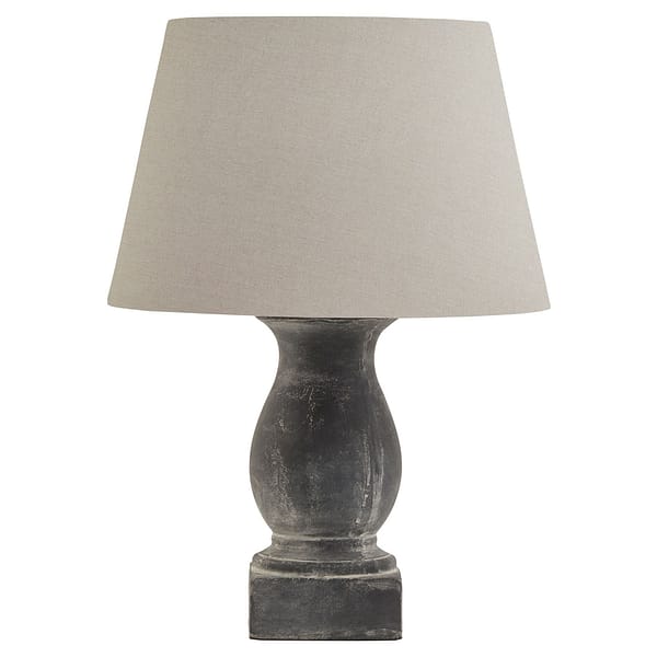 Amalfi Grey Pillar Table Lamp With Linen Shade 23020