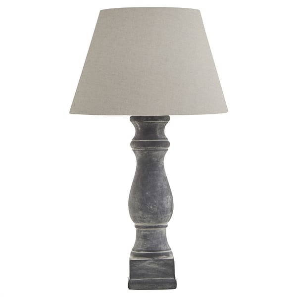 Amalfi Grey Candlestick Table Lamp With Linen Shade - Image 6