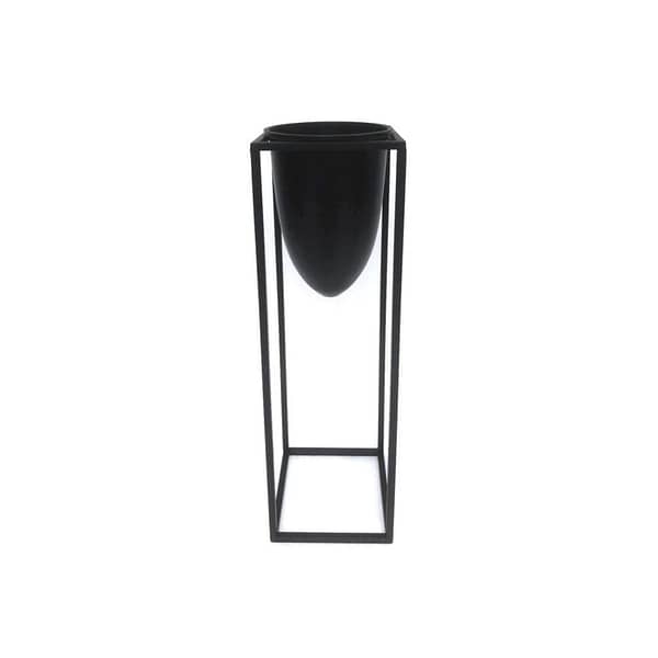 Matt Black Bullet Planter On Black Frame 23095