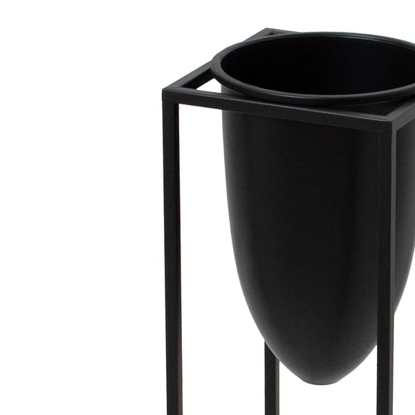 Matt Black Bullet Planter On Black Frame 23095 a