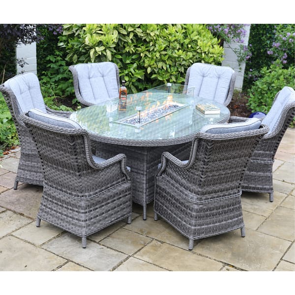 Richmond 6 Seater Oval Fire Pit Dining Set-Dark Grey mjt 862 scaled