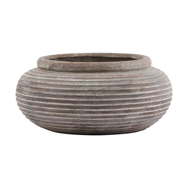 Siena Brown Round Ribbed Planter - Image 4