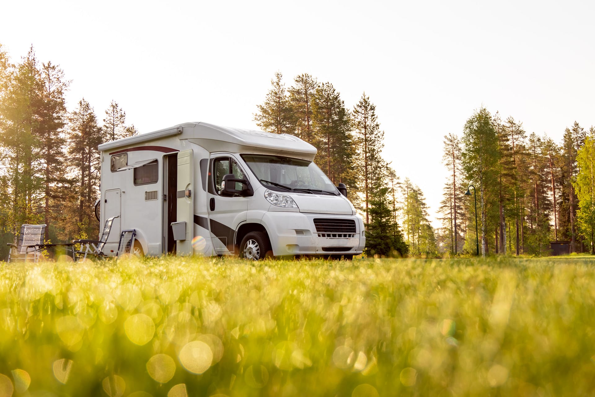 Family vacation travel RV, holiday trip in motorhome